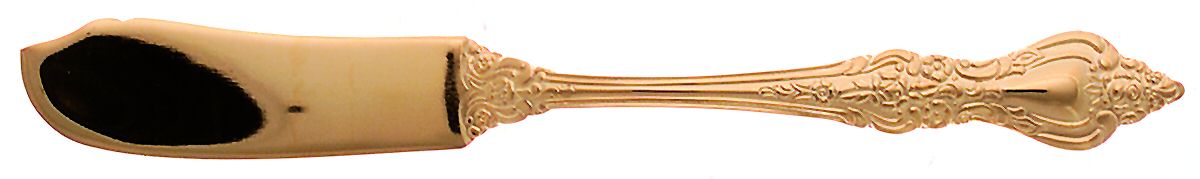 RLF1 (Gold Electroplate) Flat Handle Master Butter Knife by Royal Sealy-1