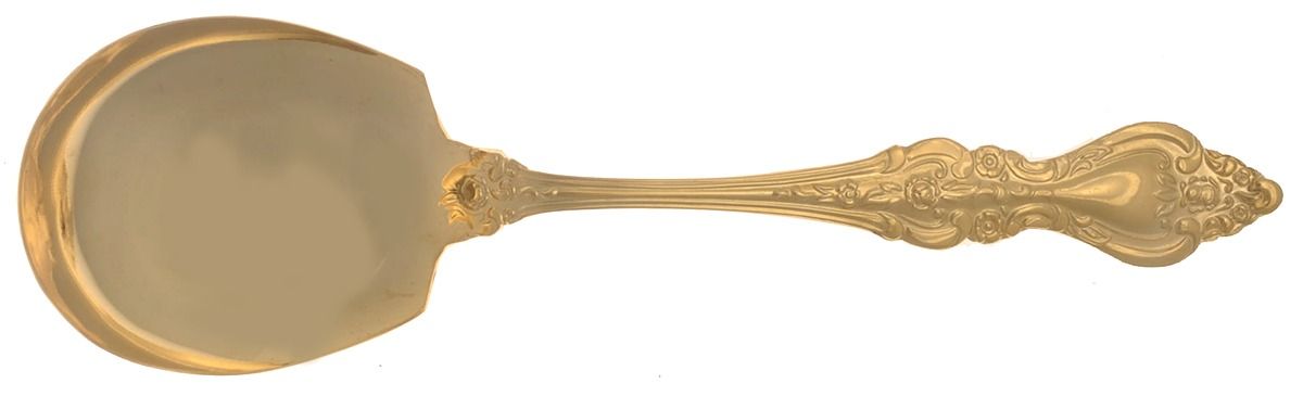 RLF1 (Gold Electroplate) Solid Smooth Casserole Spoon by Royal Sealy-1