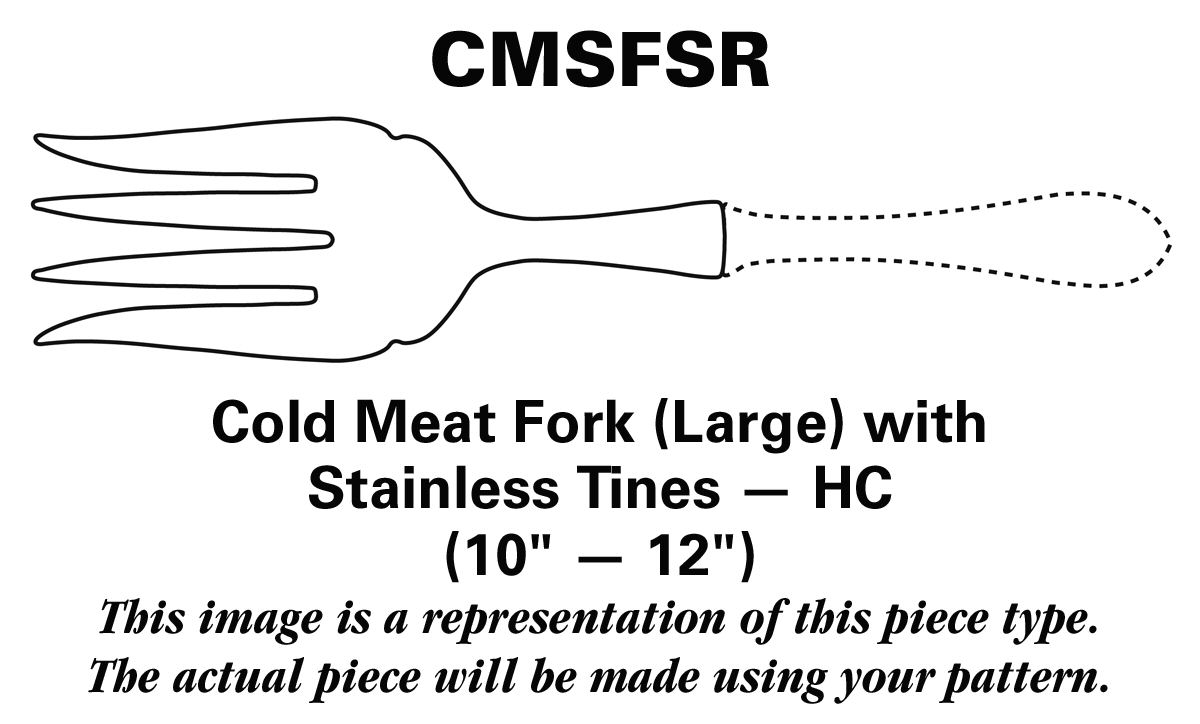Encore (Stainless) Cold Meat Fork Large, Stainless Tines HC by Fortunoff-1