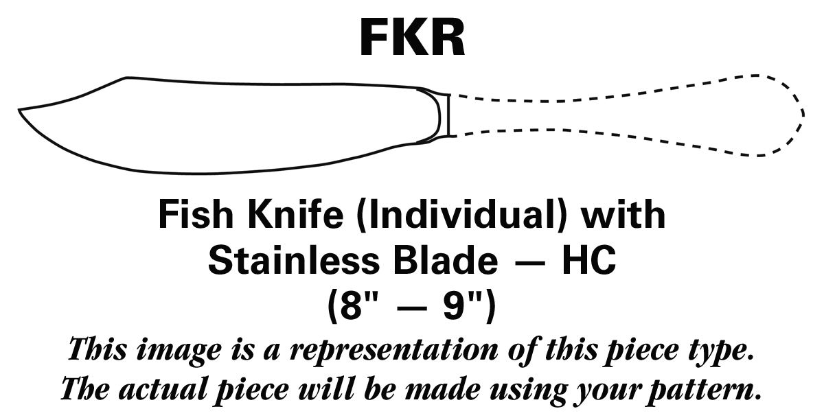 Lily-Floral (Sterling, 1910) Fish Knife Individual with Stainless Blade HC by Frank Whiting-1