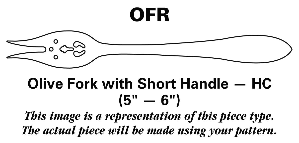 Plymouth Shell (Stainless) Olive Fork with Short Handle HC by F B Rogers-1
