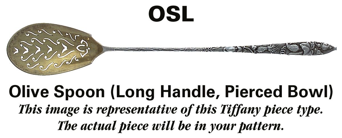 Palm (Sterling, 1871) Pierced Bowl Long Handle Olive Spoon by Tiffany & CO SILVER-1