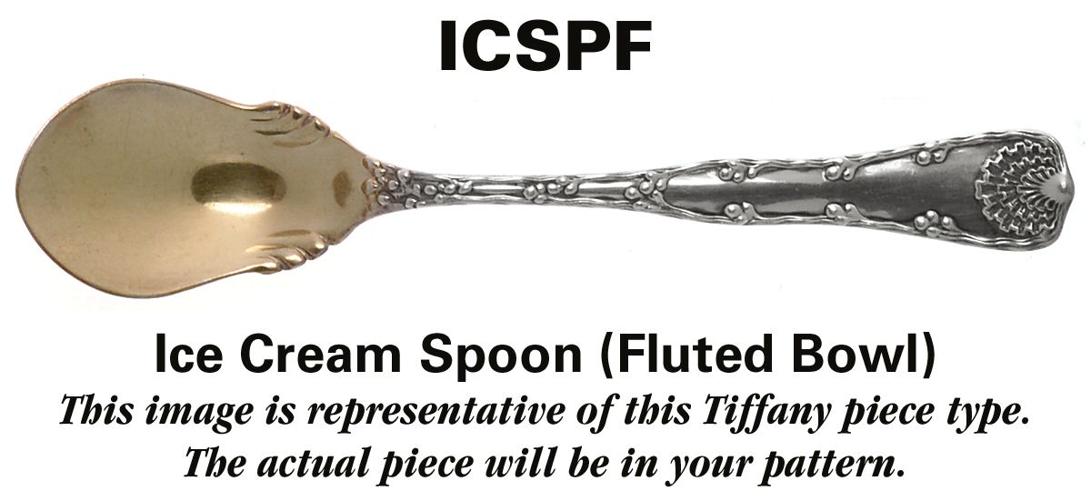 TIS38 (Sterling) Ice Cream Spoon Fluted Bowl by Tiffany & CO SILVER-1