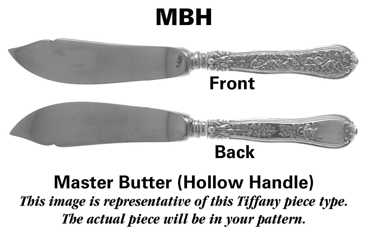 Lap-Over-Edge (Acid Etched) Hollow Handle Master Butter Knife by Tiffany & CO SILVER-1