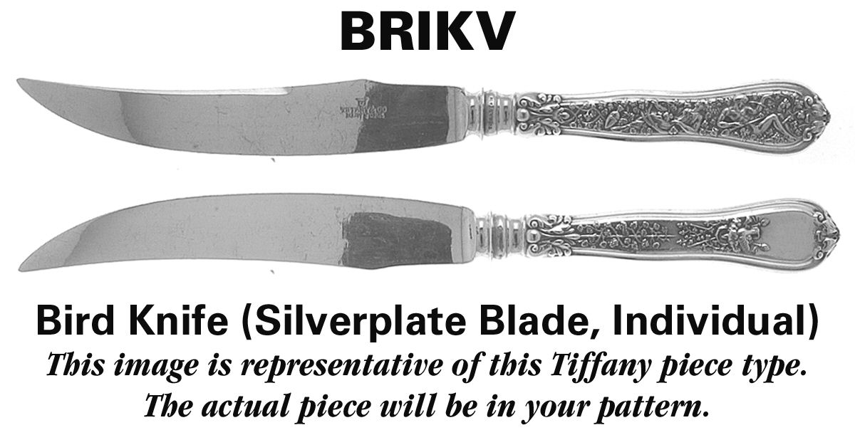 Clinton (Sterling, "L"-No Stamp) Individual Bird Knife with Silverplate Blade by Tiffany & CO SILVER-1