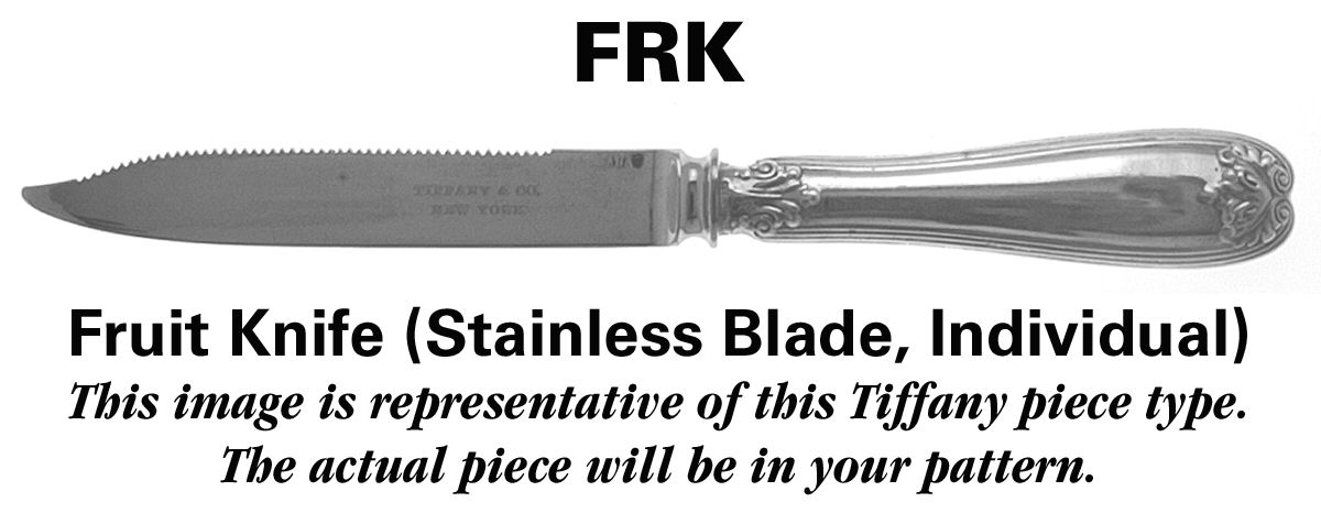 Lap-Over-Edge (Acid Etched) Individual Fruit Knife with Stainless Blade by Tiffany & CO SILVER-1