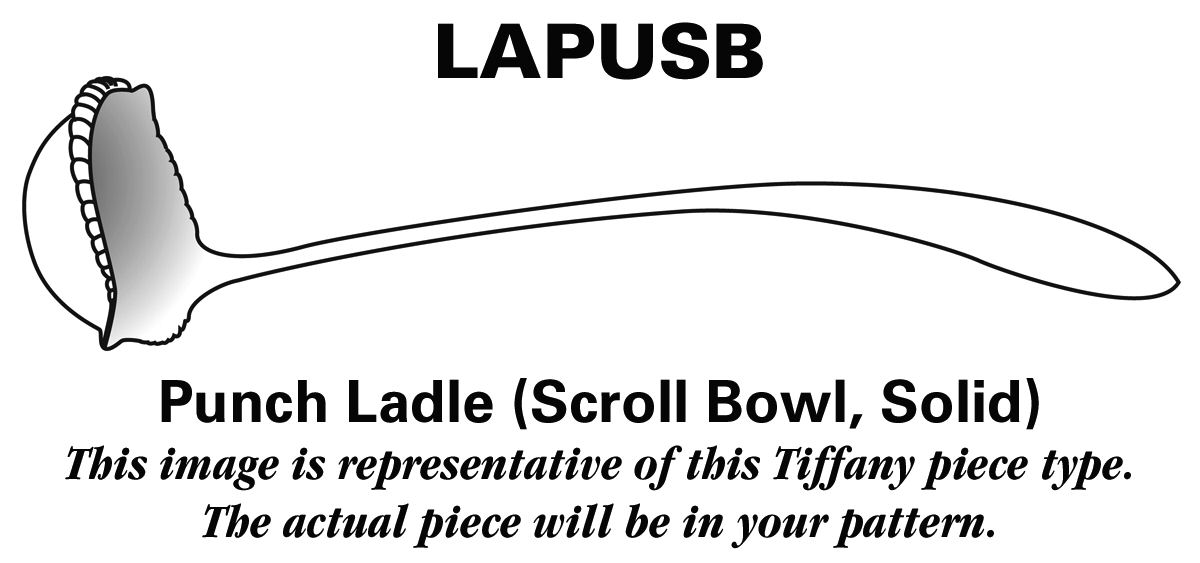 Colonial (Sterling, 1895) Solid Punch Ladle with Scroll Bowl by Tiffany & CO SILVER-1