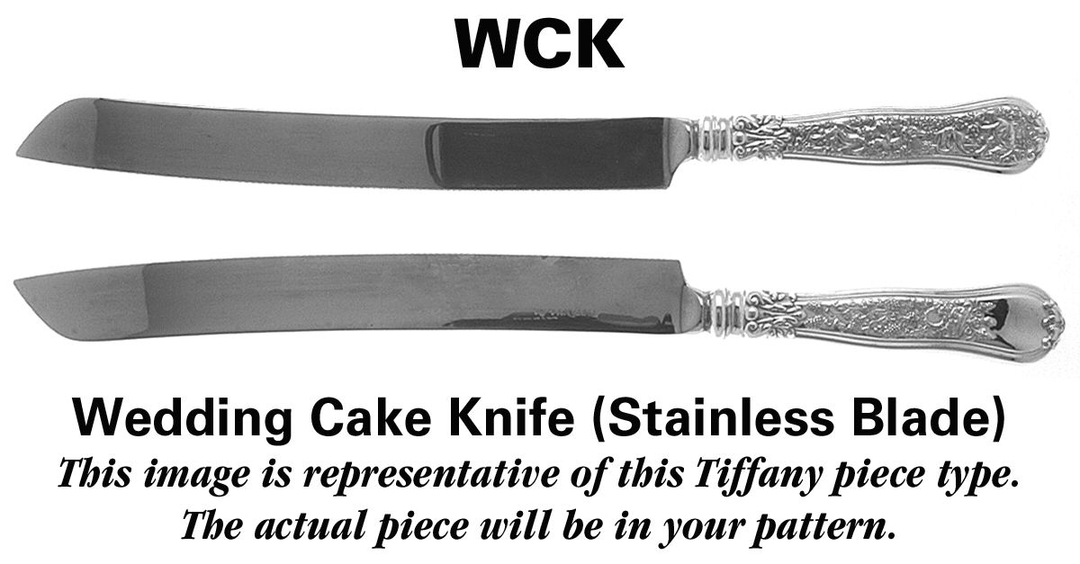 Clinton (Sterling, "L"-No Stamp) Wedding Cake Knife with Stainless Blade by Tiffany & CO SILVER-1