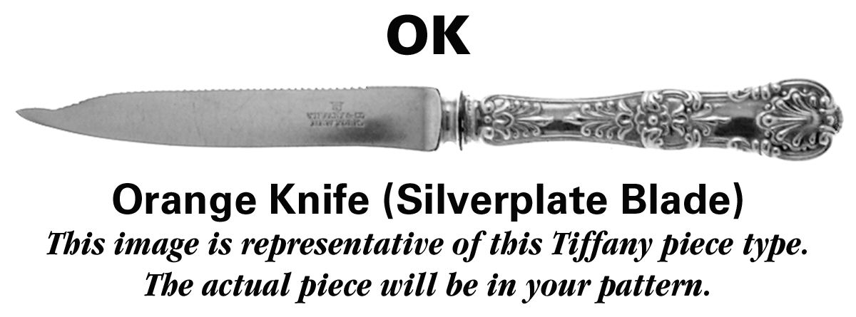 Clinton (Sterling, 1912, M-T-C Stamp) Orange Knife with Silverplate Blade by Tiffany & CO SILVER-1