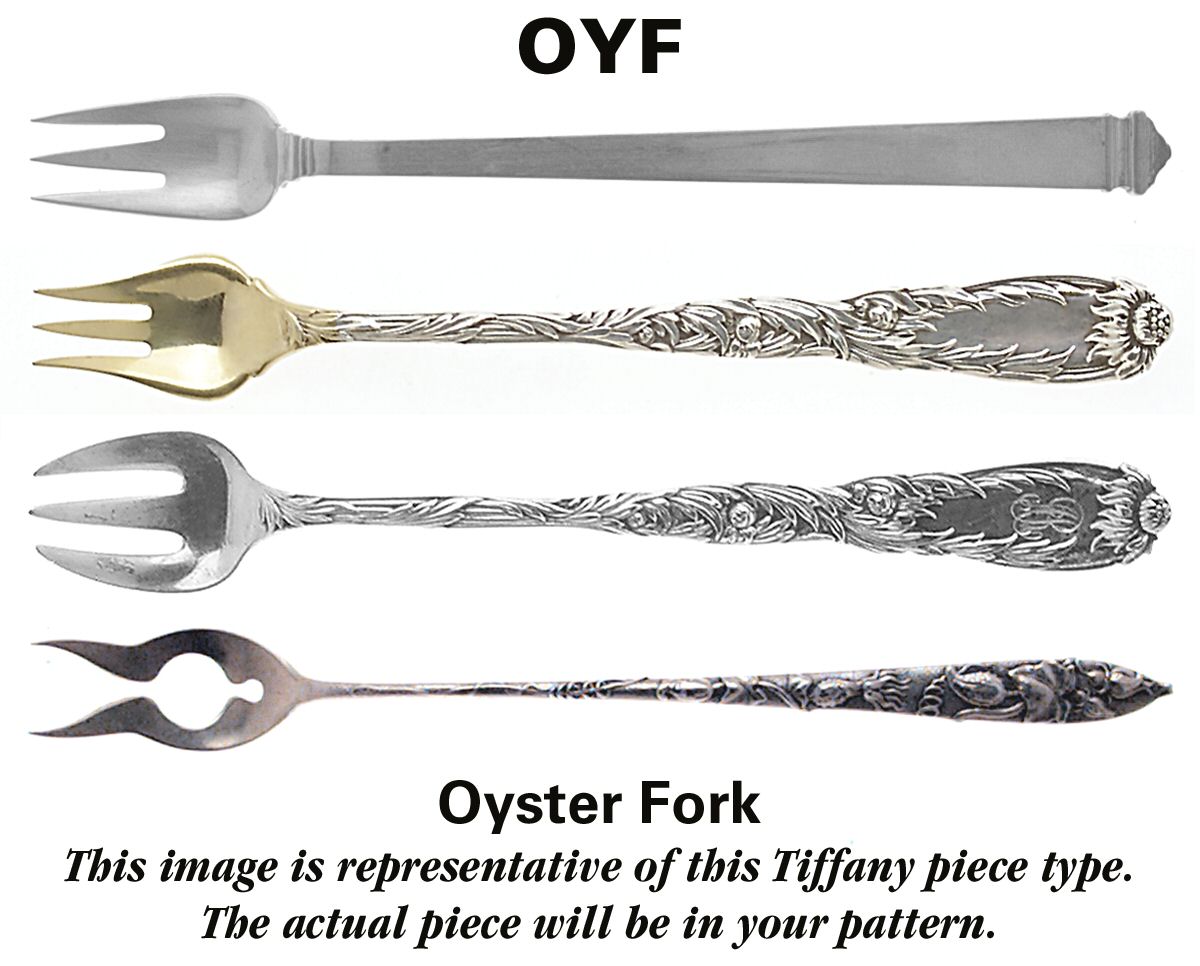 Antique Ivy (Sterling, 1870, No Monograms) Oyster Fork by Tiffany & CO SILVER-1