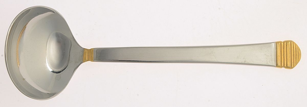 RGL21 (Stainless-Gold Accent) Solid Gravy Ladle by Royal Gallery-1
