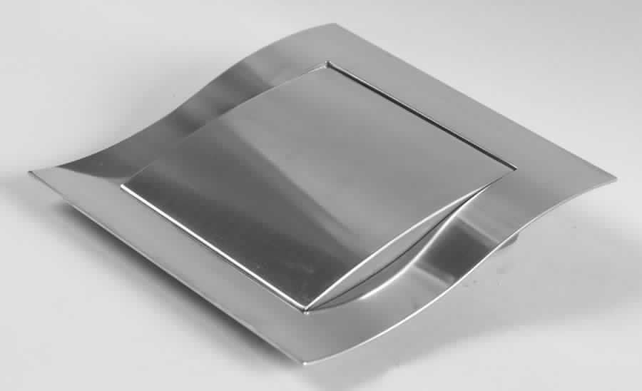 Wave (Stainless, Hollowware) Box with Hinged Lid by Royal Copenhagen-1