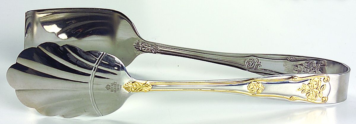 Old Country Roses (Stnls, Gold Acct) Solid All Purpose Buffet Serving Tongs by Royal Albert-1