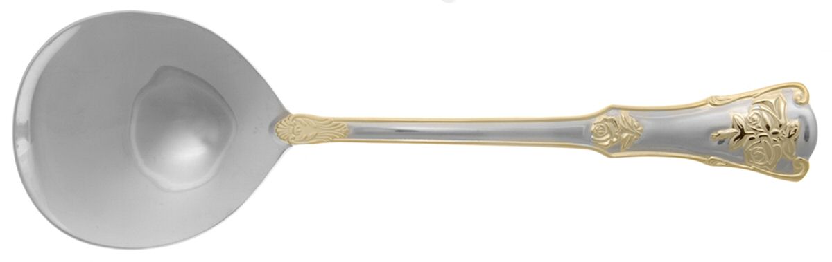 Old Country Roses (Stnls, Gold Acct) Solid Smooth Casserole Spoon by Royal Albert-1