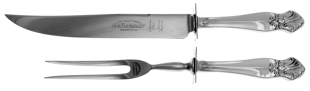 RZ1 (Sterling) Small Stainless Blade 2-Piece Steak Carving Set by Royal Family-1