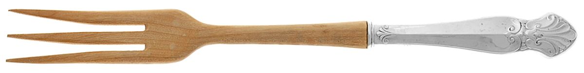 RZ1 (Sterling) Salad Serving Fork with Wooden Prongs by Royal Family-1