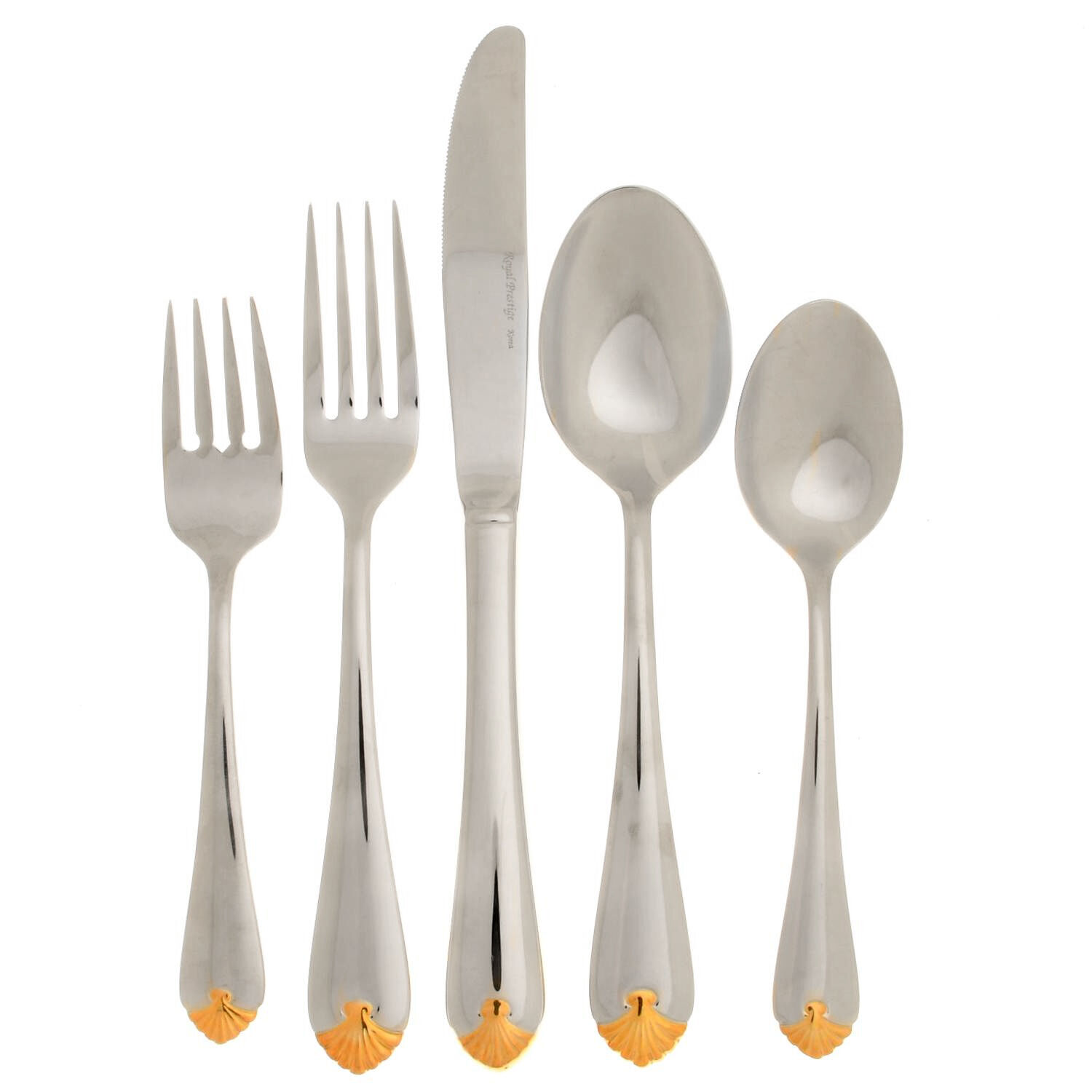 Golden Aztec (Stainless) 5 Piece Place Setting by Royal Prestige Silvr-1
