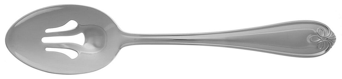 Ribbon Crest (Stainless) Pierced Tablespoon (Serving Spoon) by Reed & Barton-1