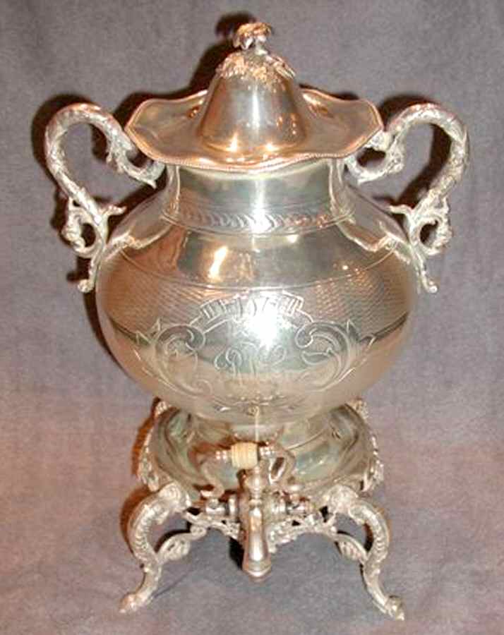 R2G1 (Silverplate, Hollowware) Silverplate Coffee Urn by R Gleason & Sons-1