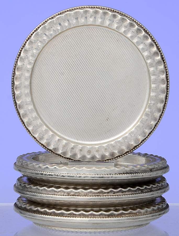 Sterling Hollowware Weighted Coaster - Set of 4 by Crest Silver Company-1