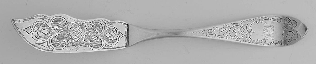 R3U1 (Coin) Flat Handle Bright Cut Master Butter by Rowell & Hutchinson-1