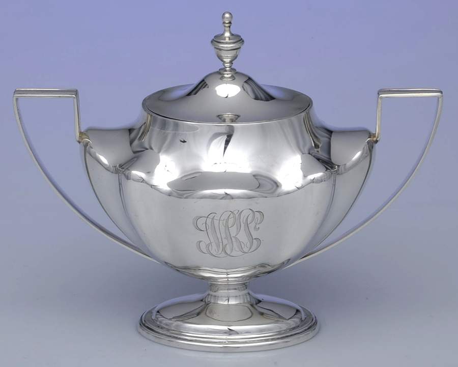 E150 (Sterling, Hollowware) Sugar Bowl & Lid by Roger Williams-1