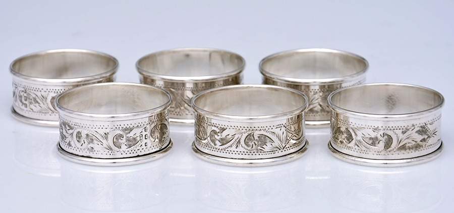 Sterling Hollowware Napkin Ring - Set of 6 by Rolason Bros-1