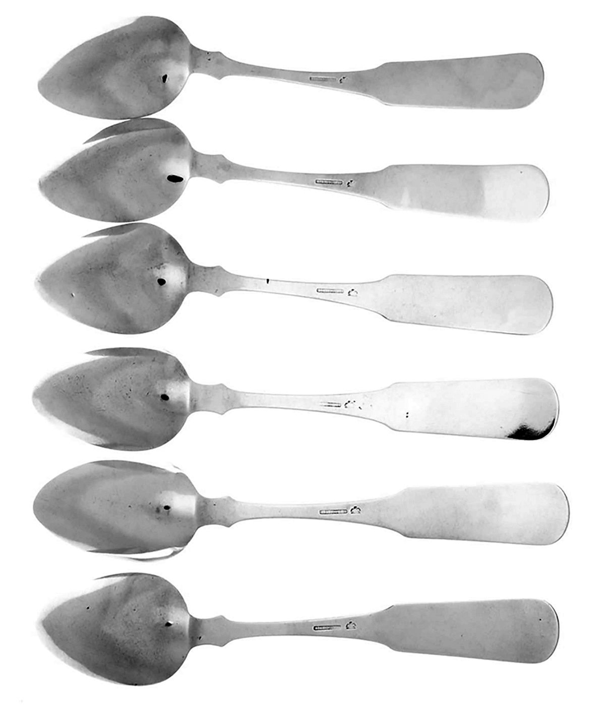 Coin Silver Flatware Tablespoon (Serving Spoon) - Set of 6 by Richard Ewing Smith-7