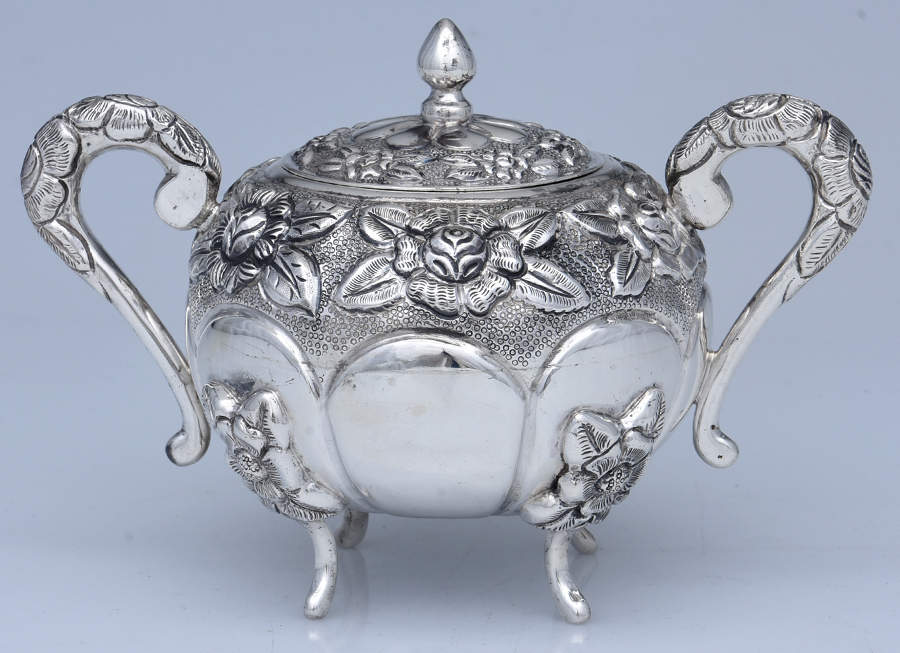 Aztec Rose (Sterling, Hollowware) Sugar Bowl & Lid by Real Silver Company-1