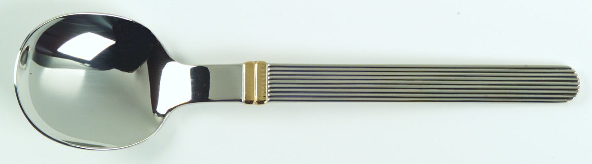 Rigadin Gold (Stainless, Gold Accent) Place/Oval Soup Spoon by Sasaki-1