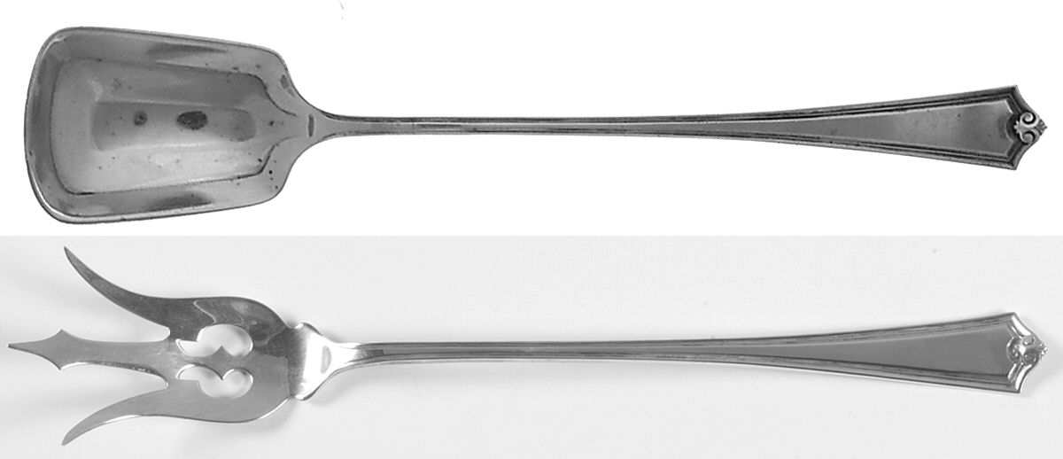 Potomac (Sterling, 1930, No Monograms) 2 Pc Large Lettuce Serving Set by Saart Brothers-1