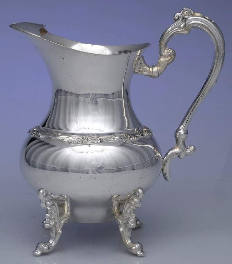 Silverplate Hollowware Plated Water Pitcher with Ice Lip by Sheridan Silver Co-1