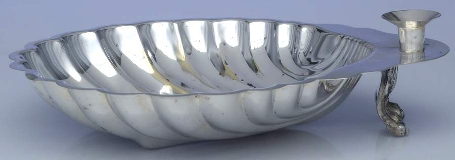 Silverplate Hollowware Silverplate Shrimp Cocktail Shell Bowl by Sheridan Silver Co-1
