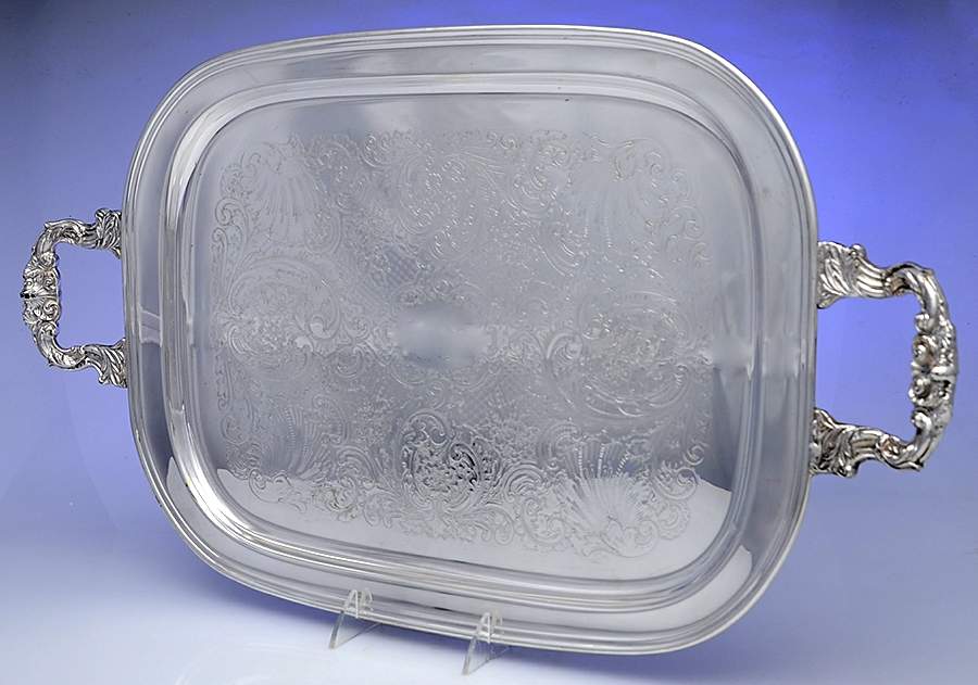 Silverplate Hollowware 18" Waiter Tray by Sheridan Silver Co-1
