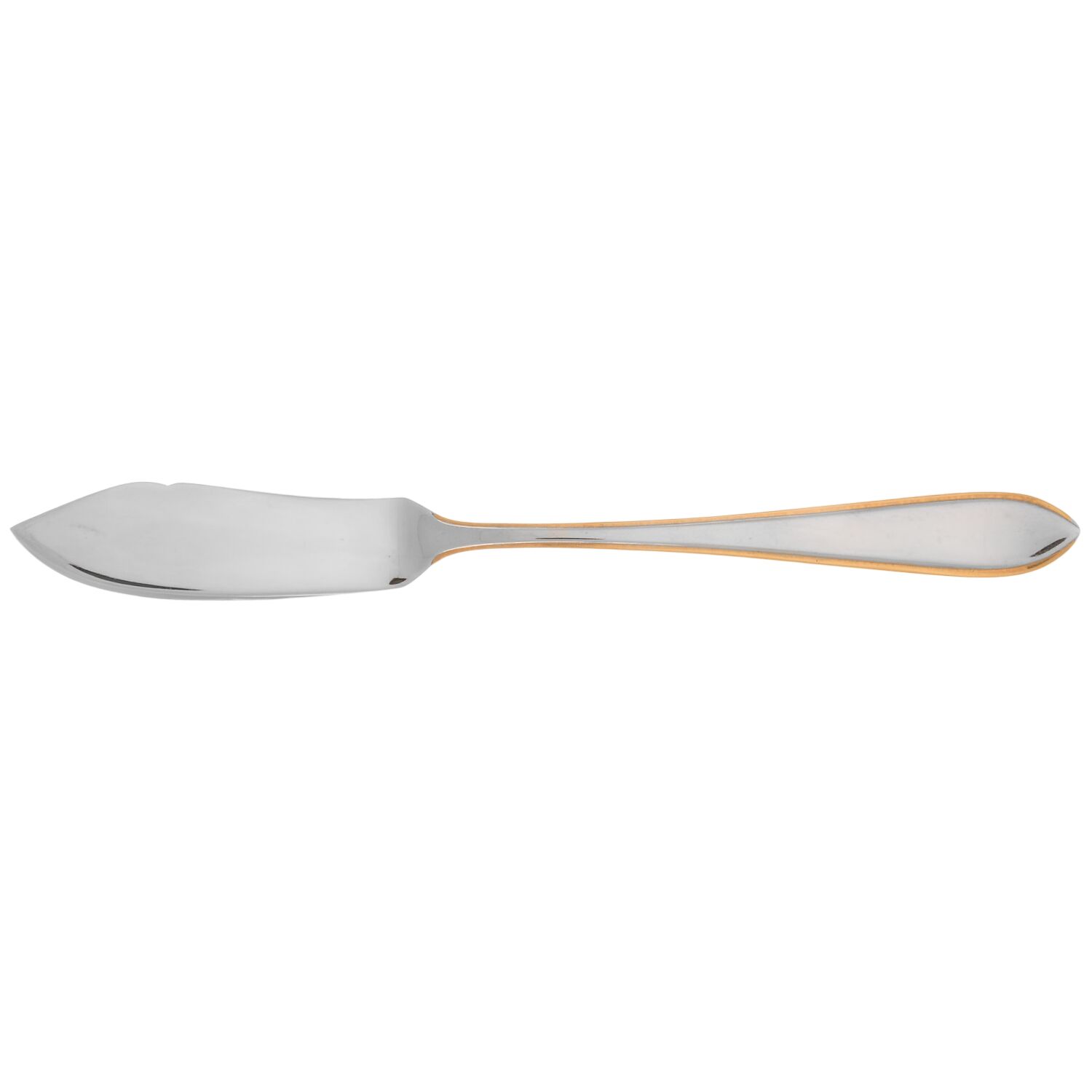 Carrera Gold (Stainless, Gold Accent) Flat Handle Master Butter Knife by Splendide-1