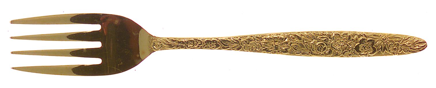 Golden Bouquet (Gold Electroplate) Individual Salad Fork by Stanley Roberts-1