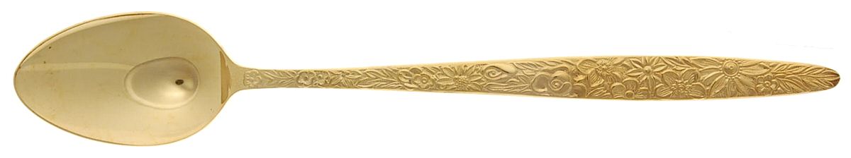 Golden Bouquet (Gold Electroplate) Iced Tea Spoon by Stanley Roberts-1