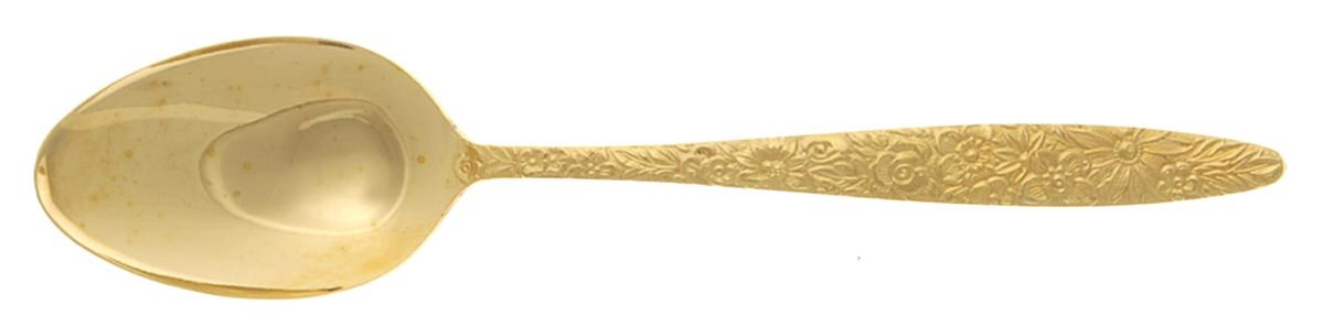 Golden Bouquet (Gold Electroplate) Place/Oval Soup Spoon by Stanley Roberts-1
