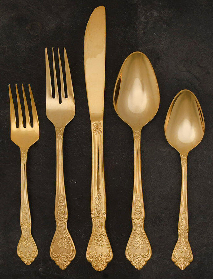 Gold Royalty (Gold Electroplate) 5 Piece Place Setting by Stanley Roberts-1