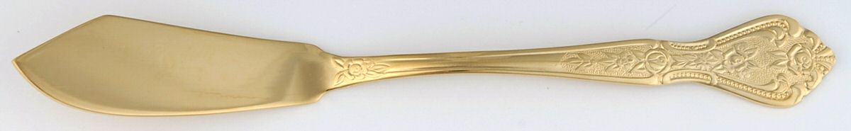 Gold Royalty (Gold Electroplate) Flat Handle Master Butter Knife by Stanley Roberts-1