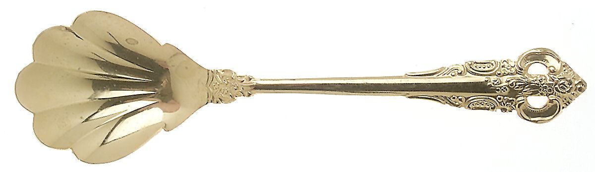 Golden Sir Mark (Gold Electroplate) Sugar Shell Spoon by Stanley Roberts-1