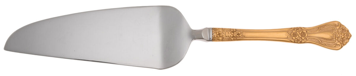 Gold Valentine (Gold Electroplate) Pie and Cake Server with Stainless Blade HC by Stanley Roberts-1
