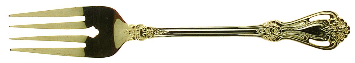 Gold Valentine (Gold Electroplate) Individual Salad Fork by Stanley Roberts-1