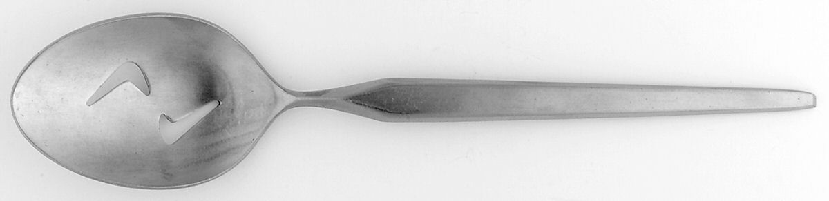 Ravenna (Stainless) Pierced Solid Serving Spoon by Stanley Roberts-1