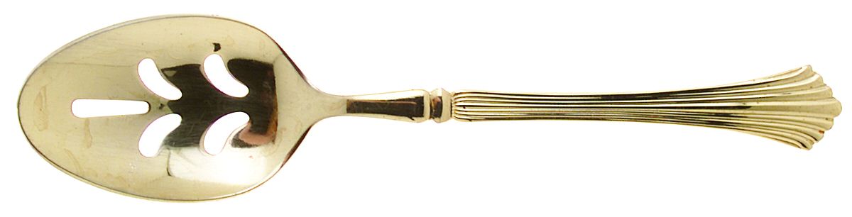 Pavilion (Gold Electroplate) Pierced Tablespoon (Serving Spoon) by Stanley Roberts-1