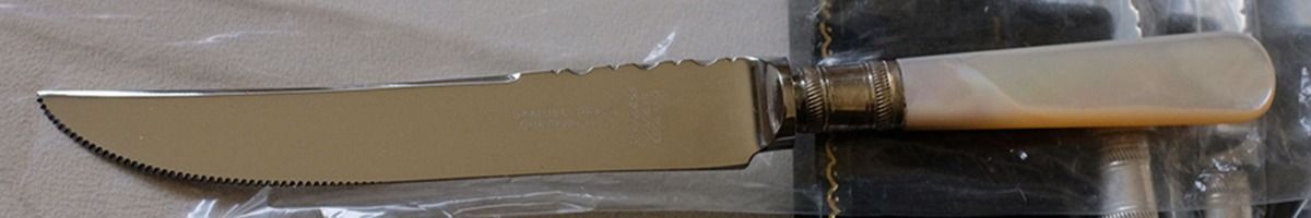 Victoria(Silverplate, Pearlhdl, Less Design Band) Individual Steak Knife Hollow Handle by Samuel Peace-1