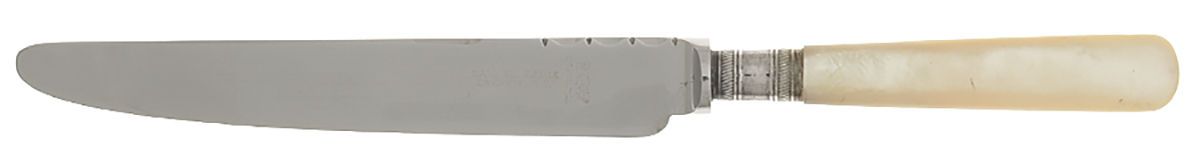 Victoria(Silverplate, Pearlhdl, Less Design Band) New French Hollow Knife by Samuel Peace-1