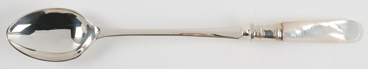 Victoria(Silverplate, Pearlhdl, Less Design Band) Iced Tea Spoon by Samuel Peace-1