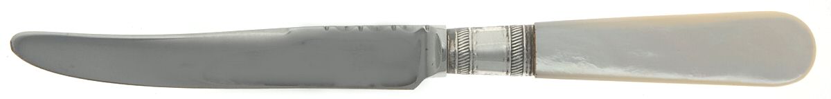 Victoria(Silverplate, Pearlhdl, Less Design Band) Individual Fruit Knife with Stainless Blade by Samuel Peace-1