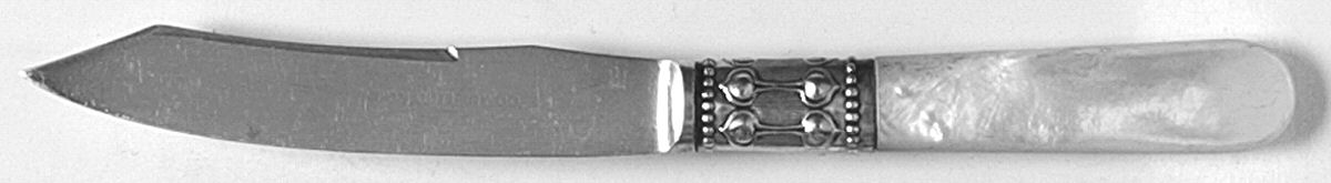 Pearl Handle Flatware  Individual Fruit Knife with Silverplate Blade by Shelton Cutlery -1